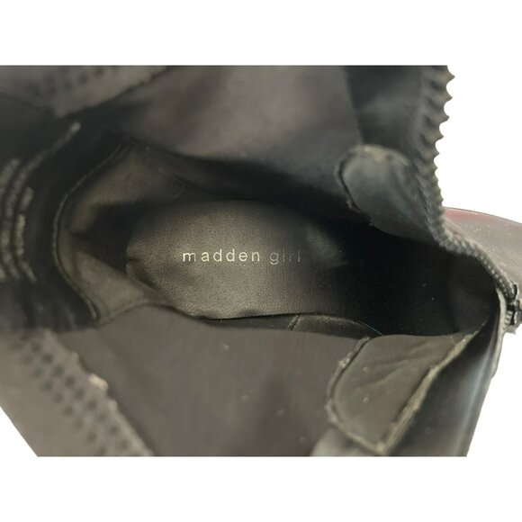 Madden Girl Women's Y2K Black Chunky Ankle Boots Size 7 Zip Up Front Grunge Goth - Picture 5 of 6